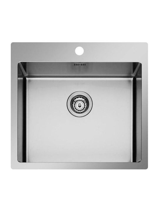 Pyramis Istros 1B 101041701 Montat la culoare Chiuvetă Inox Periat L55xW51cm Argintiu