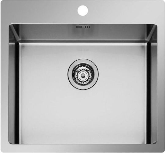 Pyramis Istros 1B Ισόπεδος Νεροχύτης Inox Brushed Μ55xΠ51cm Ασημί