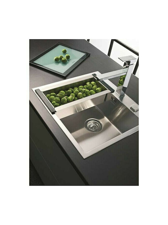 Pyramis Istros 1B 101041701 Montat la culoare Chiuvetă Inox Periat L55xW51cm Argintiu