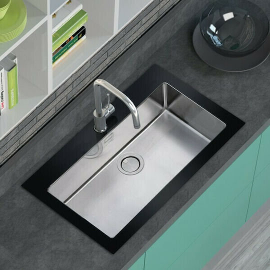 Apell Linear Plus FEM71 FEM71-110 Undermount Sink Inox Satin W75xD44cm Silver