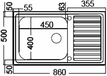Apell Anniversario 8110 Ένθετος Νεροχύτης Inox Σαγρέ Μ86xΠ50cm Ασημί