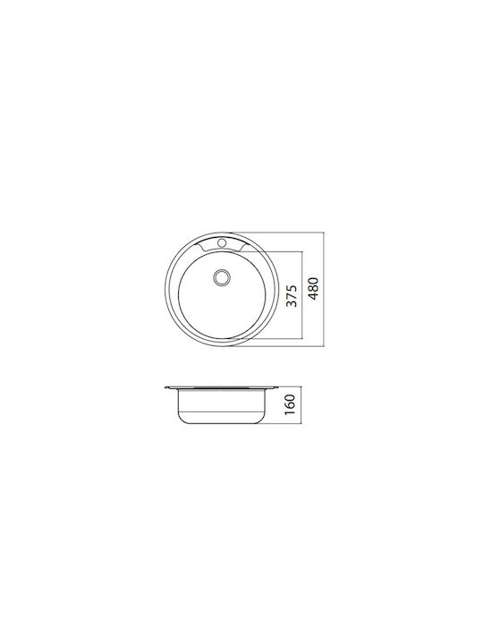 Fortinox Valley 25900-110 Drop-In Spüle Inox Satiniert B48xT48cm Silber