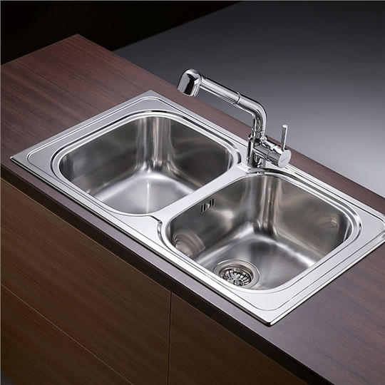Pyramis Amaltia 2B Drop-In Inox Μ79xΠ50cm Silver
