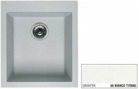 Elleci Quadra 100 Granitek Drop-In Μ41xΠ50см Bianco Titano Elleci Quadra 100 Granitek Drop-In Μ41xΠ50см Bianco Titano