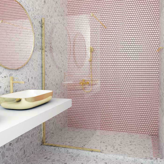 Orabella Serena Duschwand für Dusche 90x200cm Sauberes Glas Gold gebürstet