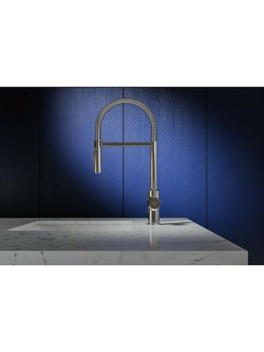 Ideal Standard Ceralook Tall Kitchen Faucet Counter with Spiral Silver