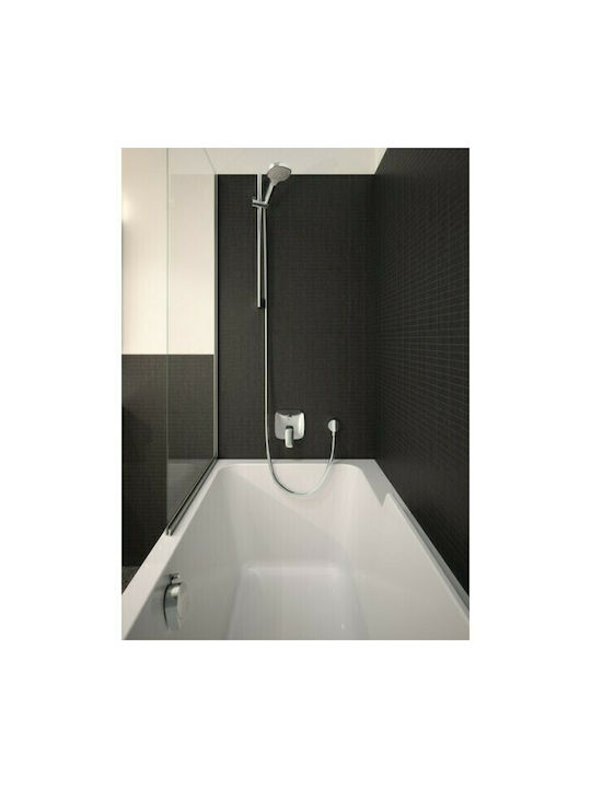Hansgrohe Logis Μίκτης Μπαταρίας Εντοιχισμού Ντουζιέρας 2 Εξόδων Ασημί