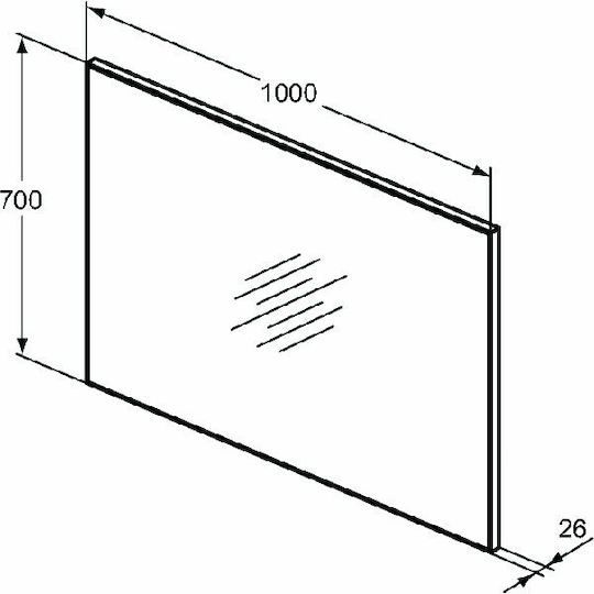 Ideal Standard Ορθογώνιος Καθρέπτης Μπάνιου 100x70cm