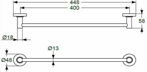 Ideal Standard Iom A9117AA Ράγα Μπάνιου Μονή Επιτοίχια με Βίδες