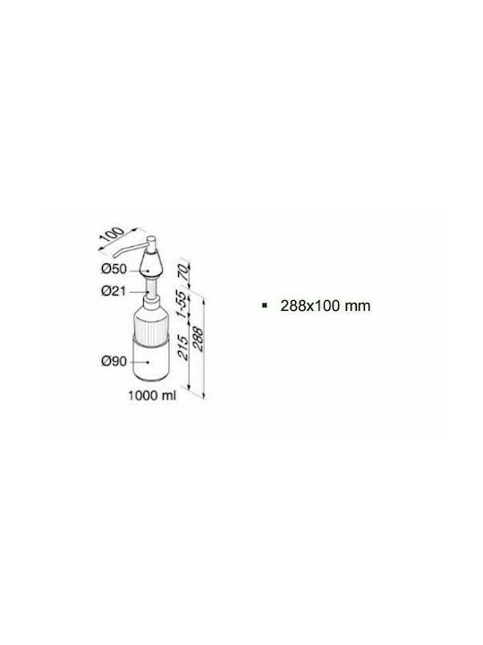 Geesa Standard 628 Încorporat Dispenser din Oțel Inoxidabil Argint 1000ml