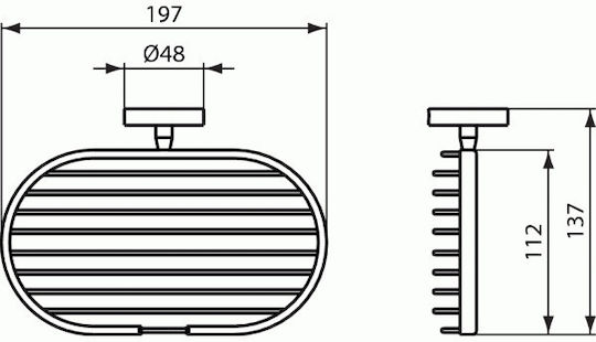 Ideal Standard Wall Mounted Sponge Holder A9112 Silver Ideal Standard Wall Mounted Sponge Holder A9112 Silver