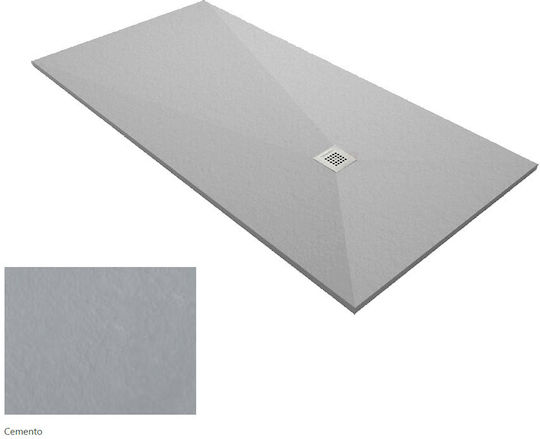 Karag Rectangular Artificial Stone Shower Cemento Pietra 80x100x2.5cm