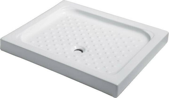Karag Porcelain 12 Pătrată Duș ceramic 80x120cm Albă