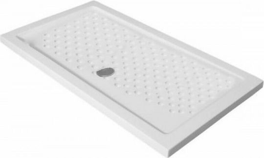 Karag Porcelain 12 Pătrată Duș ceramic 80x120cm Albă