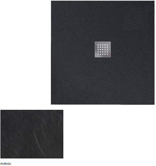 Karag Square Artificial Stone Shower Ardesia Pietra 90x90x2.5cm