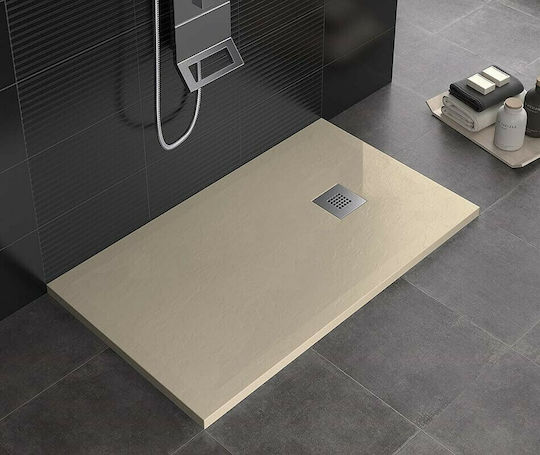 Karag Rectangular Artificial Stone Shower Cream Pietra 90x160x5.5cm