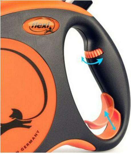 Flexi Foldable Dog Leash/Lead Strap Xtreme FXTRM3 in Orange color 5m up to 60kg
