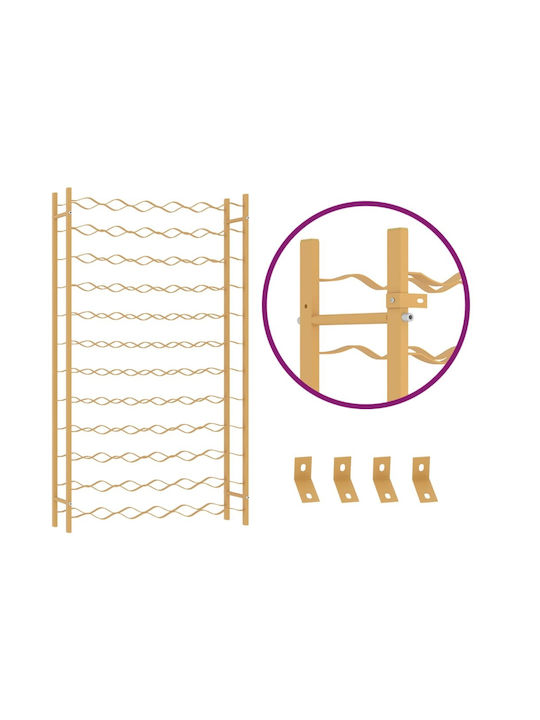 vidaXL Freistehend Weinkeller Metallisch für 72 Flaschen Gold 64x22x117εκ.