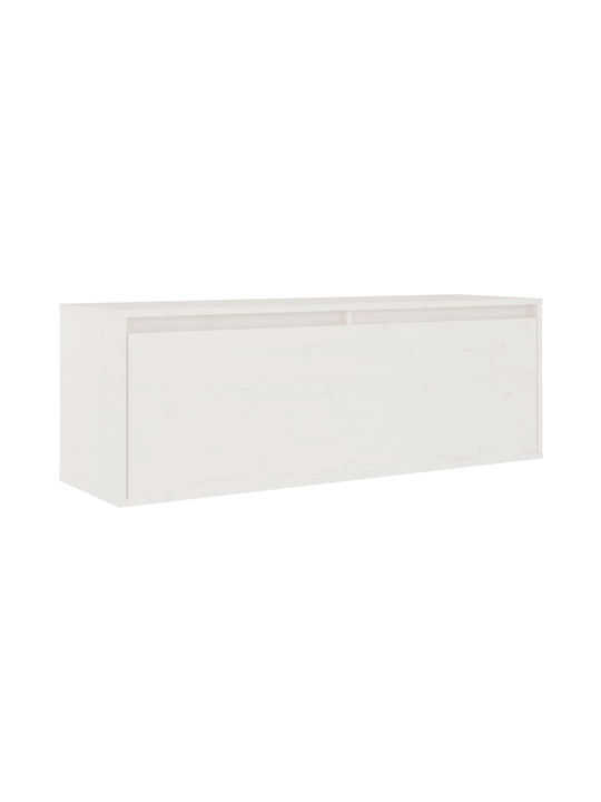 Wooden Living Room TV Unit White L100xW30xH35cm