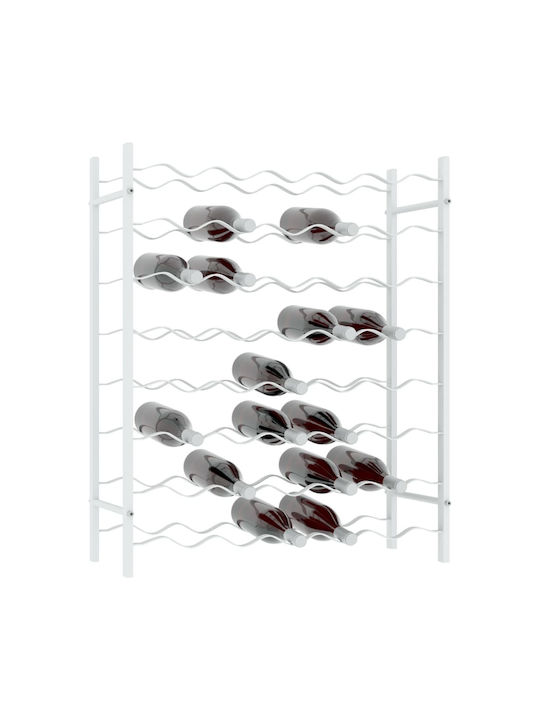vidaXL Freistehend Weinkeller Metallisch für 48 Flaschen Weiß 65x30x80εκ.