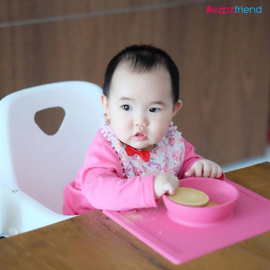Ezpz Silicone Baby Tray Happy Bowl for 4+ months Pink