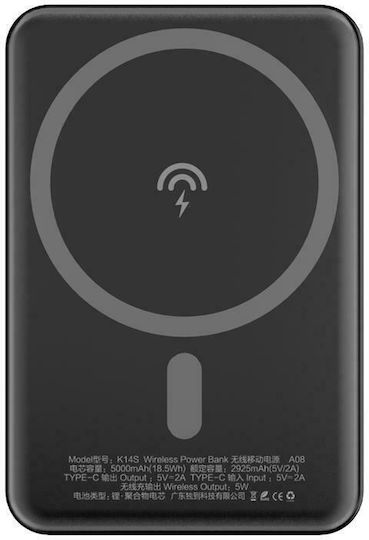 Dudao K14S MagSafe Power Bank 5000mAh 10W with USB-C Port Black