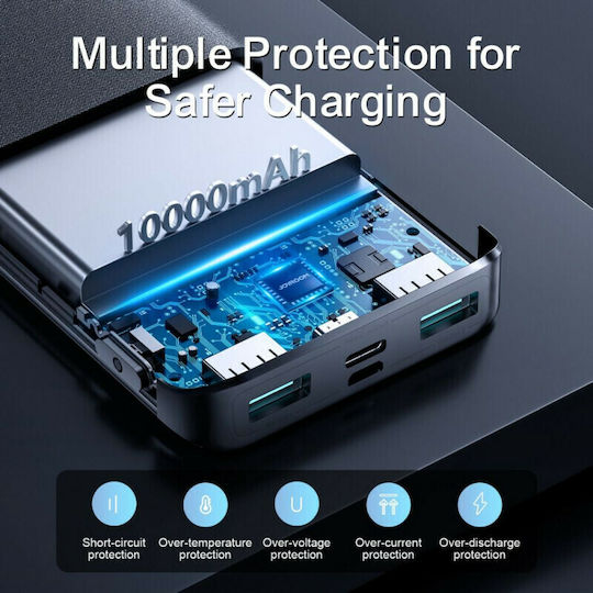 Joyroom JR-QP191 Power Bank 10000mAh 22.5W with 2 USB-A Ports and USB-C Port Black