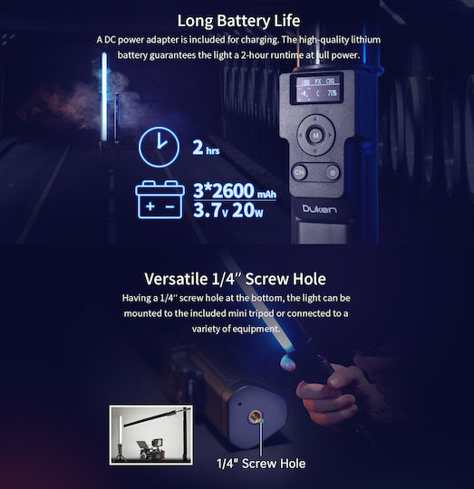 Sirui Duken T60 Telescopic LED Light 2500 - 8000K 20W με Φωτεινότητα LUX 500 Lux