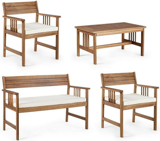 Garten- und Outdoor-Möbelsets Wohnzimmer Typsatz 4 Stück Braun mit Kissen
