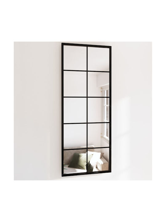 vidaXL Wall Mirror with Black Metallic Frame 100x40cm 1pcs