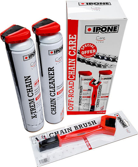 Ipone Off Road Chain Care Σετ Περιποίησης Αλυσίδας Μοτοσυκλέτας 3τμχ