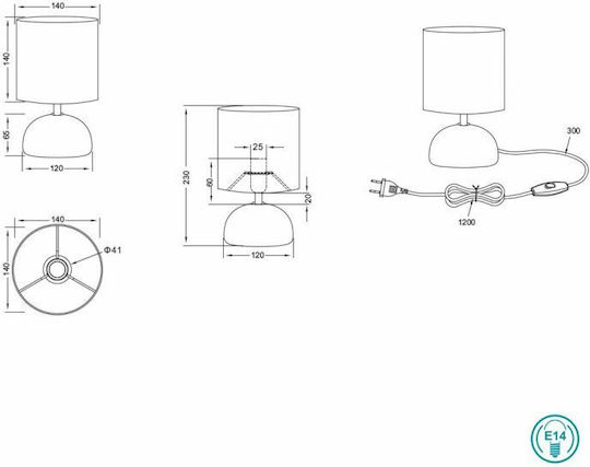 Trio Lighting Luci Κεραμικό Πορτατίφ για Ντουί E14