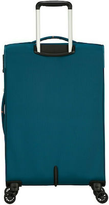 American Tourister Crosstrack Spinner Medium Travel Suitcase Fabric Blue with 4 Wheels Height 67.5cm