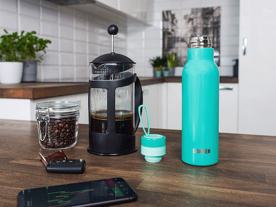 N'Oveen Stainless Steel Thermos Bottle 500ml Sea Green Shiny