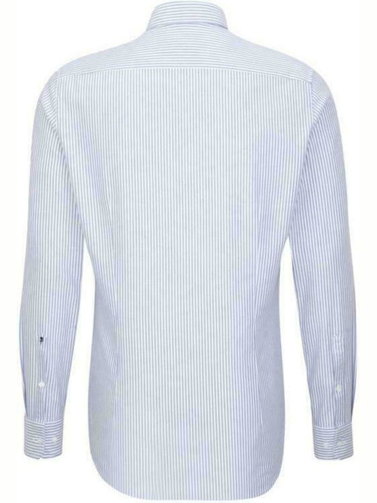 Seidensticker Men's Shirt Long Sleeve Striped Oxford Light Blue