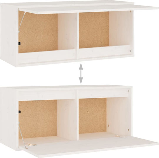 Wooden Living Room TV Unit White L190xW30xH140cm