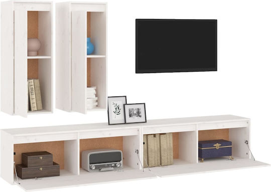 Wohnzimmer TV-Einheit Weiß L200xB30xH115cm