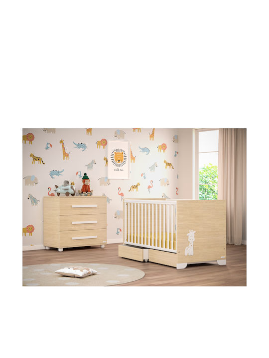 Casababy Βρεφική Κούνια Giraffe Καφέ για Στρώμα 70x140cm