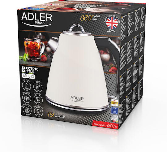 Adler Kettle 1.5lt 2200W Creme