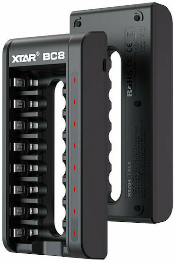 XTAR BC8 USB Charger 8 Batteries Li-ion/Ni-MH Size AA/AAA