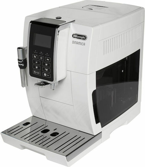 De'Longhi Dinamica Αυτόματη Μηχανή Espresso 1450W Πίεσης 15bar με Μύλο Άλεσης Λευκή