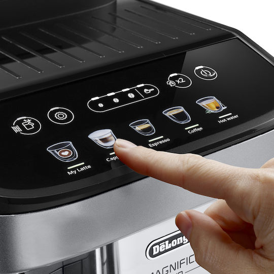 De'Longhi Magnifica Evo Automatic Espresso Machine 1450W Pressure 15bar for Cappuccino with Grinder Silver