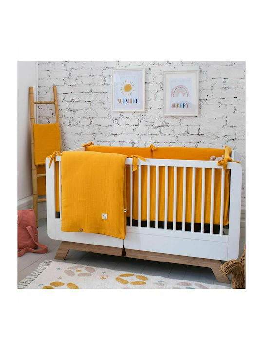 Funna Baby Σελτεδάκι από Μουσελίνα Κίτρινο 80x80εκ.