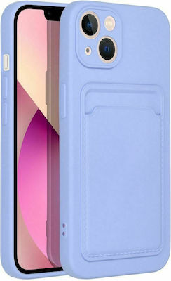 Forcell Card Silicone Back Cover with Credit Card Holder Purple (iPhone 13)