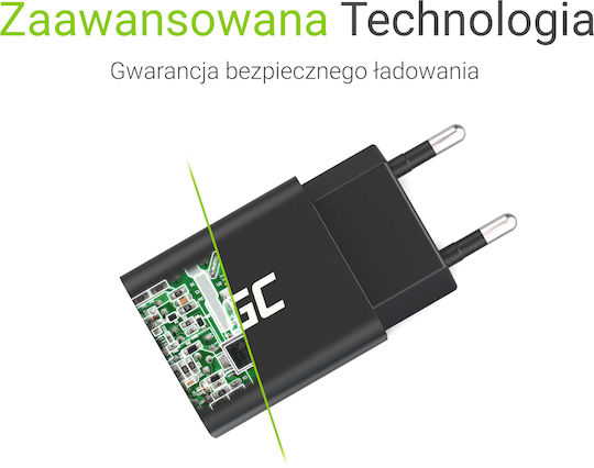 Green Cell Charger Without Cable with USB-A Port 18W Quick Charge 3.0 Blacks (CHAR06)