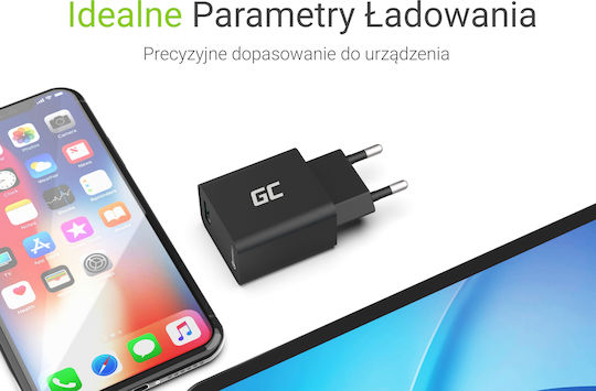 Green Cell Charger Without Cable with USB-A Port 18W Quick Charge 3.0 Blacks (CHAR06)