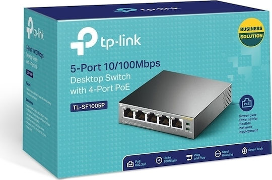 TP-LINK TL-SF1005P v4 Negestionat L2 PoE Switch cu 5 Porturi Ethernet