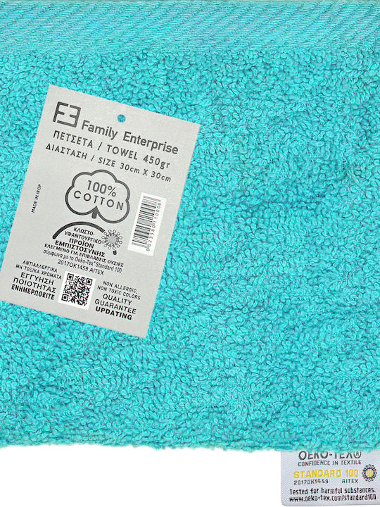 Family Enterprise Λαβέτα 30x30εκ. Γαλάζια Βάρους 450gr/m²