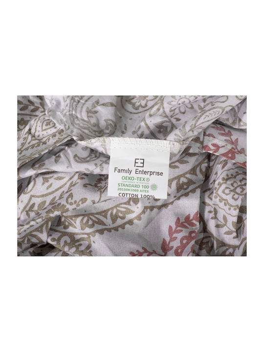 Family Enterprise King Size Bed Sheet with Rubber Band 180x200x35cm Εμπριμέ