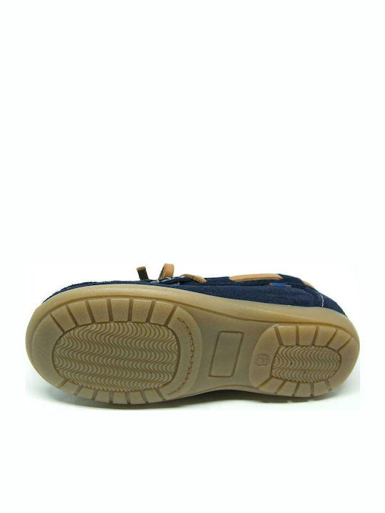 Suede Παιδικά Μοκασίνια με Κορδόνια Navy Μπλε